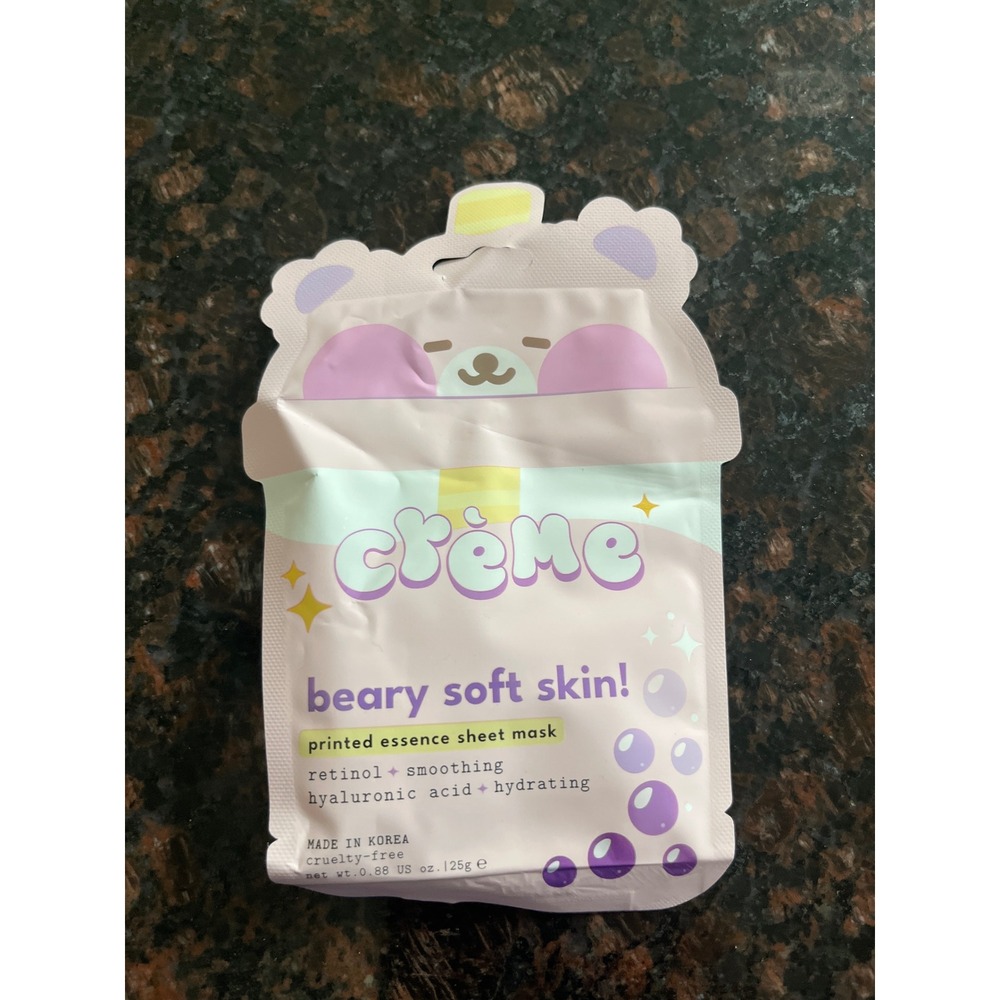 The Crème Shop Beary Soft Skin Print Essence Sheet Mask Retinol Hyaluronic Acid